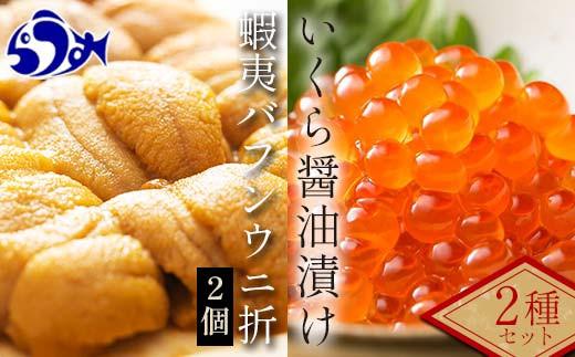 【先行/2026年1月より発送】知床羅臼町産折うに（１２０ｇ×２）と北海道産いくら醤油漬け（２５０g）セット&nbsp;北海道産&nbsp;知床羅臼産