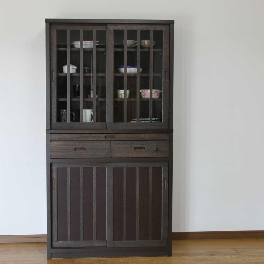 90幅 カップボード 鎌倉 食器棚 キッチンボード キッチン収納 カップ