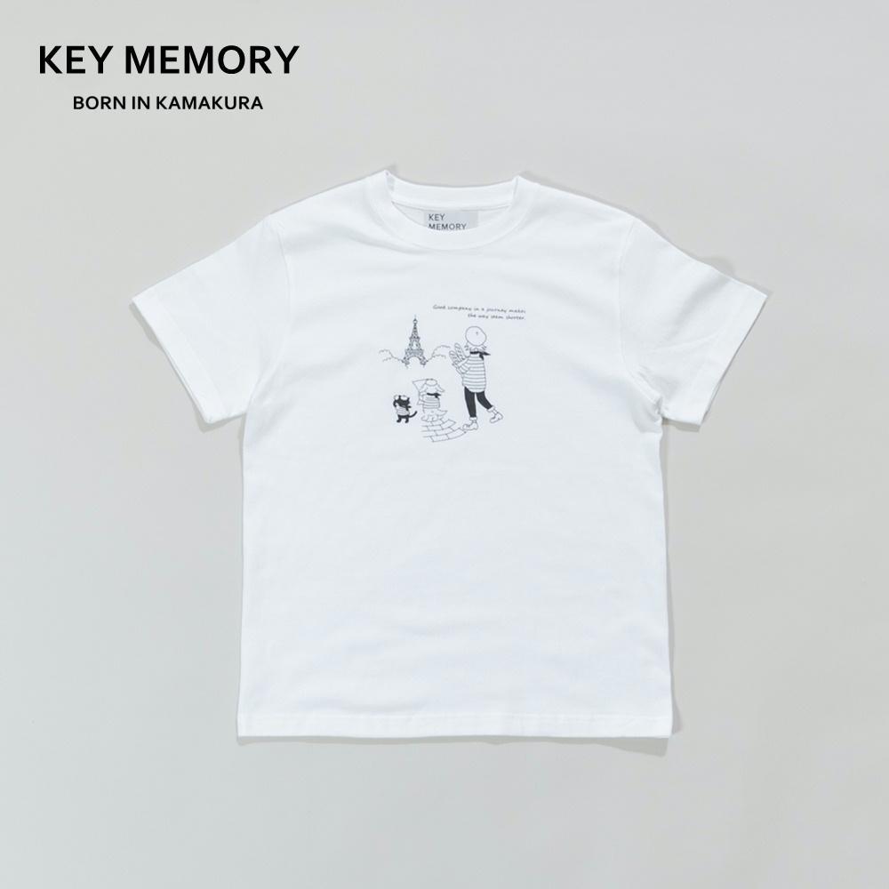 《0》【KEYMEMORY 鎌倉】トラベルイラストTシャツ WHTIE