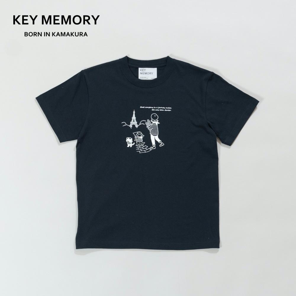 《0》【KEYMEMORY 鎌倉】トラベルイラストTシャツ NAVY