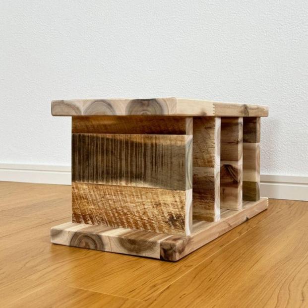 アカシア材&nbsp;ブロック&nbsp;高さ約19cm&nbsp;1個&nbsp;ナチュラル&nbsp;ベージュ&nbsp;オブジェ&nbsp;インテリア&nbsp;省スペース&nbsp;すきま&nbsp;天然木&nbsp;国産&nbsp;大川家具&nbsp;完成品