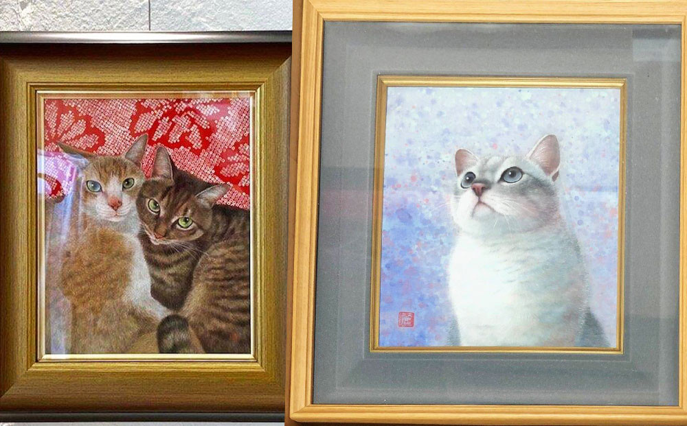 【未使用保管品】日本画　猫図 猫の肖像画 日本画 | JTBのふるさと納税サイト [ふるぽ]