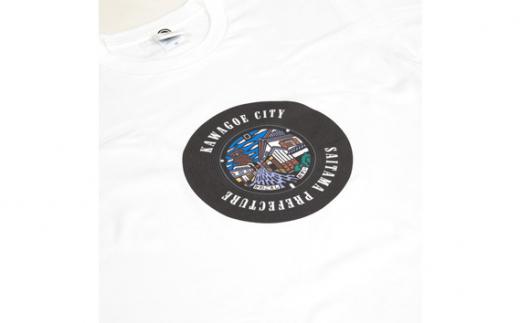 川越市 マンホールTシャツ（白・Mサイズ） ／ ファッション 服 埼玉県