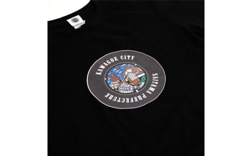 川越市 マンホールTシャツ（黒・XLサイズ） ／ ファッション 服 埼玉県