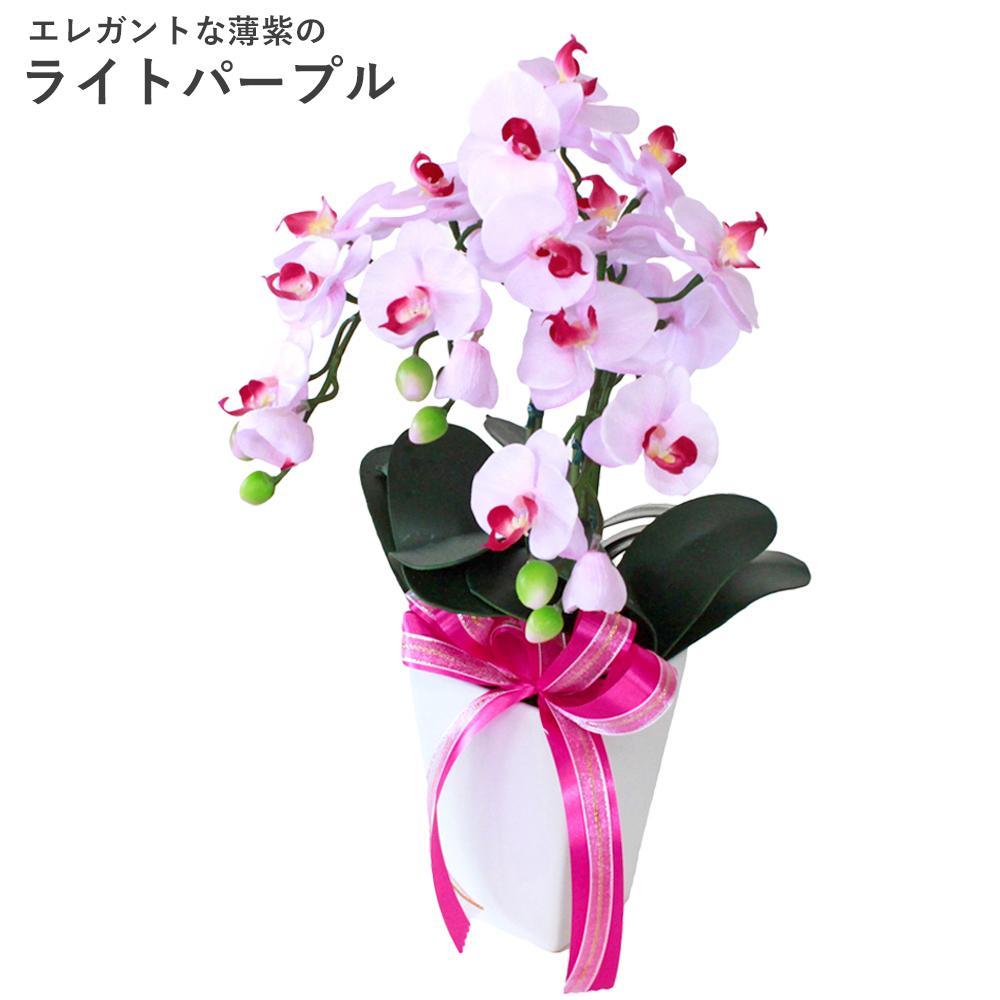 01&nbsp;造花&nbsp;シルクフラワーのミニ胡蝶蘭の鉢植&nbsp;3本立&nbsp;CT触媒&nbsp;ライトパープル&nbsp;／&nbsp;お花&nbsp;コチョウラン&nbsp;埼玉県