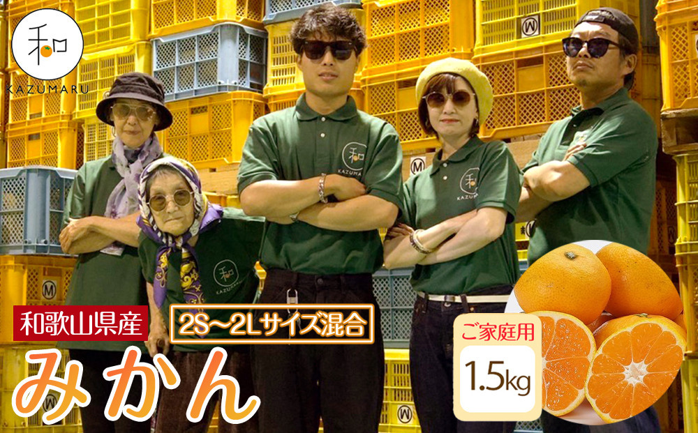 家庭用&nbsp;森本農園の手選別&nbsp;みかん&nbsp;1.5kg&nbsp;和歌山県産&nbsp;2S~2Lサイズ混合&nbsp;［北海道・沖縄・離島配送不可］［RN6］［2025年11月上旬から順次発送］