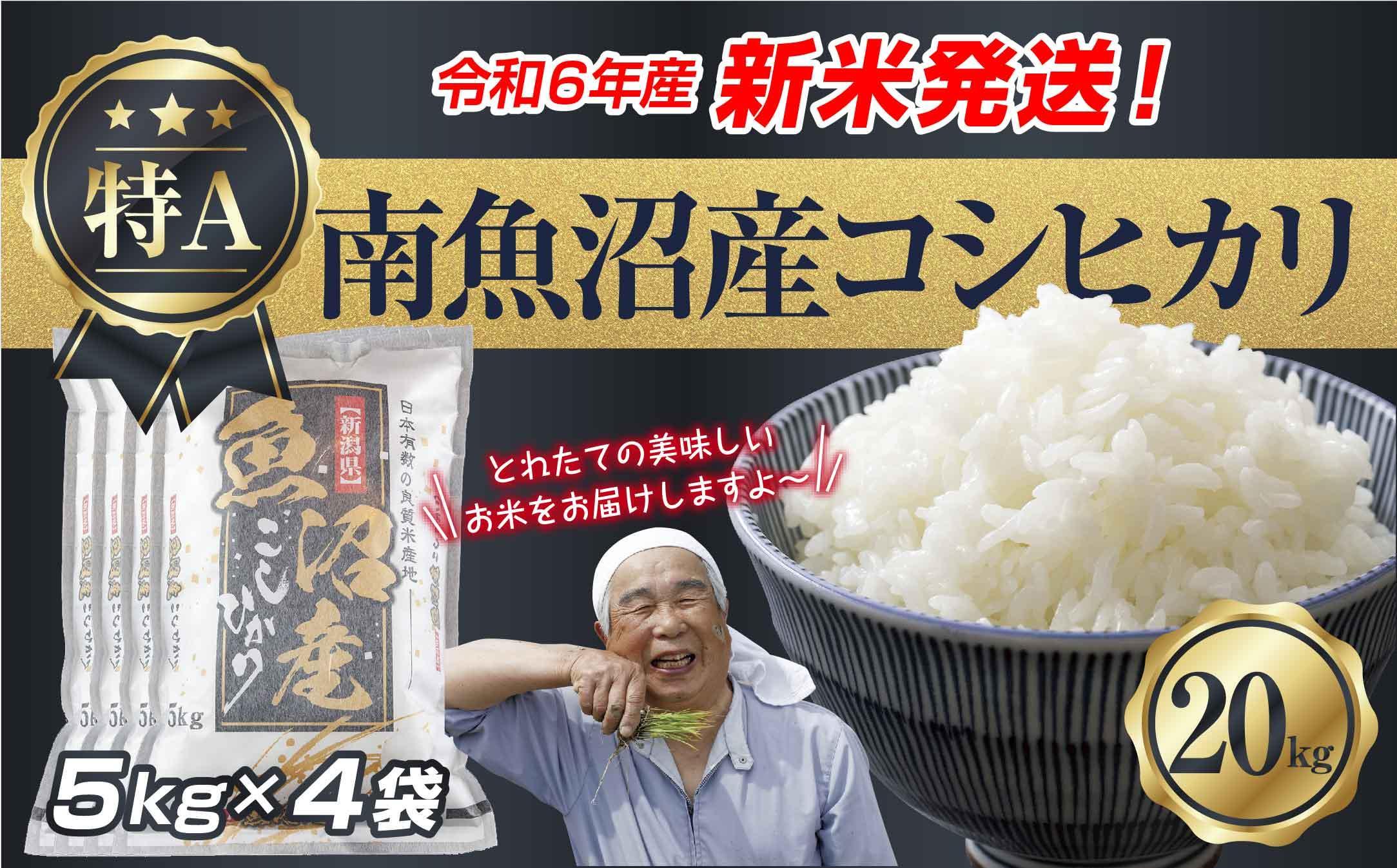 【新米発送】 令和6年産 新潟県 南魚沼産 コシヒカリ お米 5kg×4袋 計 20kg 精米済み（お米の美味しい炊き方ガイド付き） お米 こめ 白米 新米 こしひかり 食品 人気 おすすめ 魚沼 南魚沼 南魚沼市 新潟県産 新潟県 精米 産直 産地直送