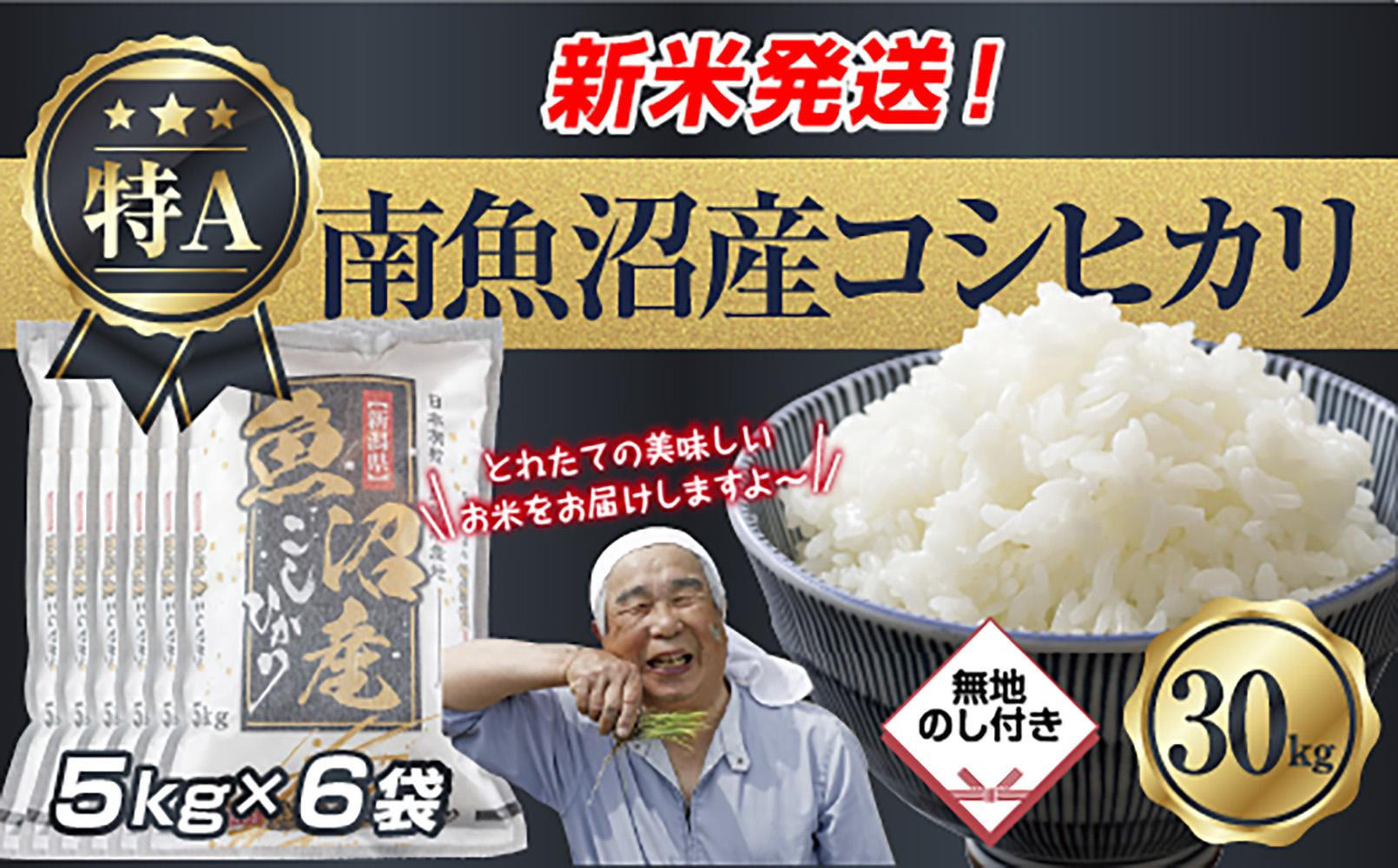 【令和8年産　新米予約】「無地のし」&nbsp;新潟県&nbsp;南魚沼産&nbsp;コシヒカリ&nbsp;お米&nbsp;5kg×6袋&nbsp;計&nbsp;30kg&nbsp;精米済み（お米の美味しい炊き方ガイド付き）&nbsp;お米&nbsp;こめ&nbsp;白米&nbsp;こしひかり&nbsp;食品&nbsp;人気&nbsp;おすすめ&nbsp;魚沼&nbsp;南魚沼&nbsp;南魚沼市&nbsp;新潟県産&nbsp;新潟県&nbsp;精米&nbsp;産直&nbsp;産地直送【2026年10月中旬より1ヶ月以内に順次発送予定】