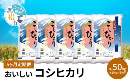 【5ヶ月定期便】計約50kg おいしいコシヒカリ約10kg