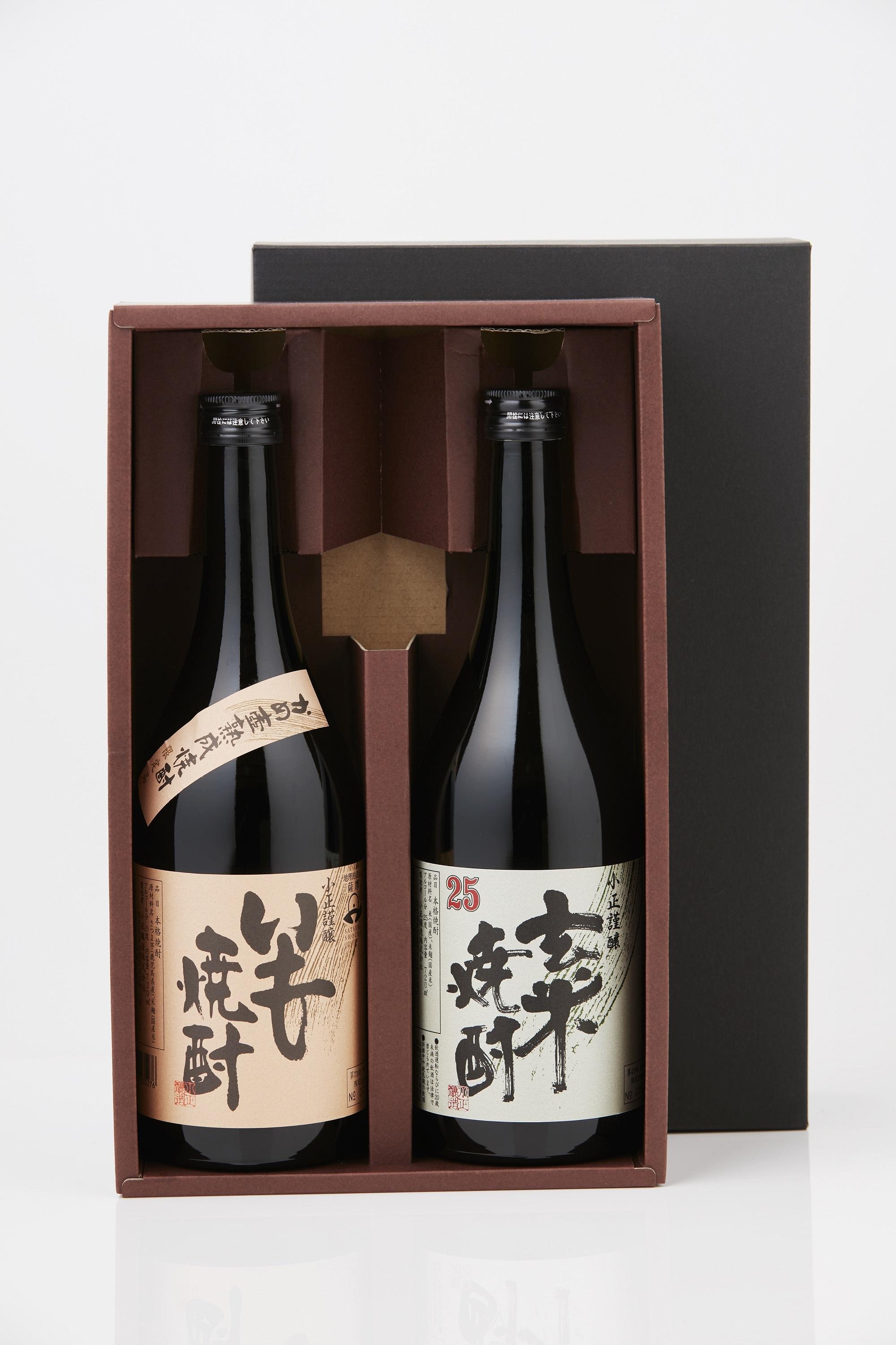 小正醸造 特製 玄米焼酎 25% & 謹醸 いも焼酎 25% 本格焼酎 720ml x 2本セット 発売元 株式会社片山