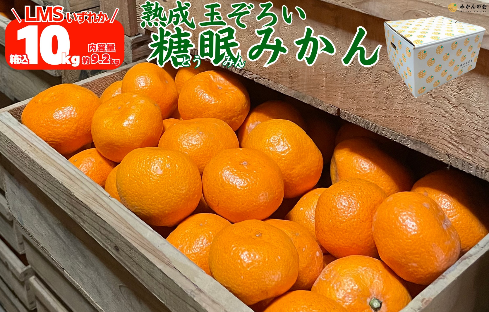 ［先行予約］熟成&nbsp;みかん&nbsp;箱込10kg&nbsp;(&nbsp;内容量&nbsp;9.2kg&nbsp;)&nbsp;SMLサイズのいずれか&nbsp;秀品&nbsp;優品&nbsp;混合&nbsp;和歌山県産&nbsp;産地直送&nbsp;贈答用&nbsp;［みかんの会］