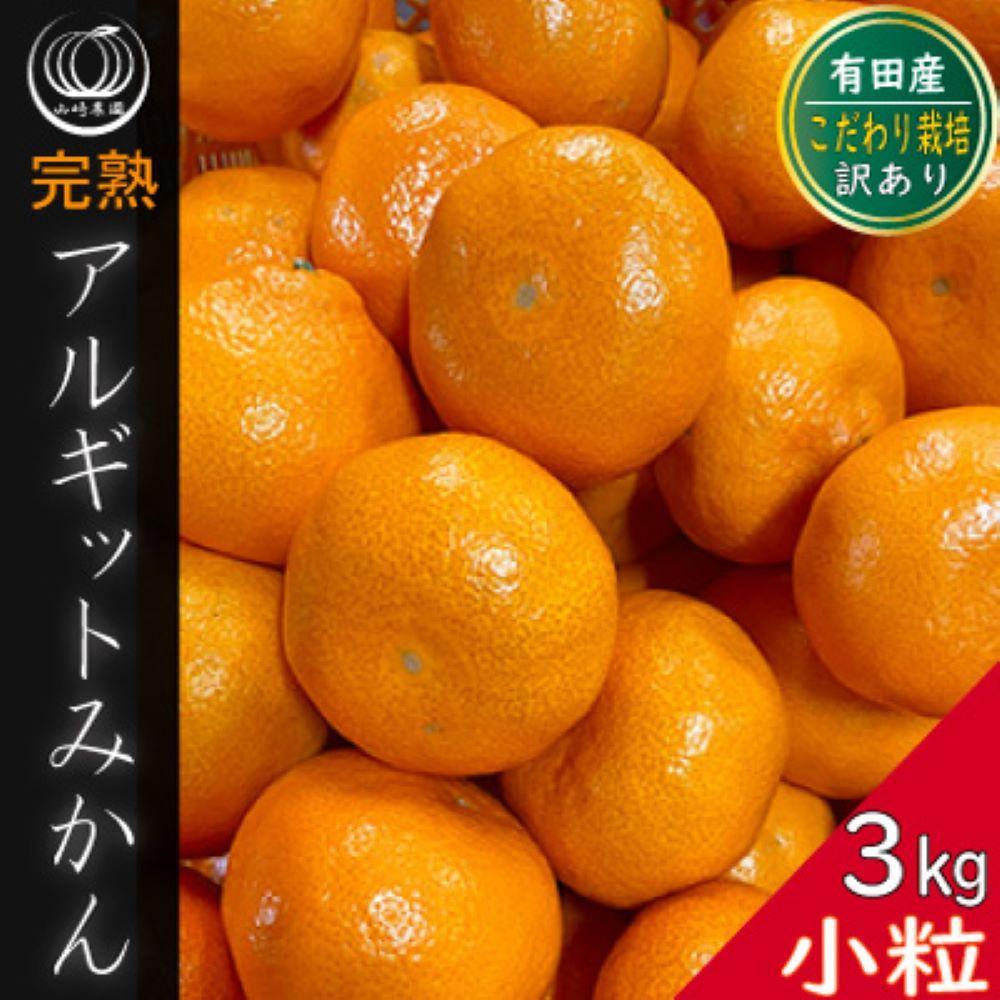 完熟 小粒 アルギット みかん 3kg 2S ～ 3S サイズ | 年内発送 先行予約 ちっちゃい 小粒 小玉 みかん 有田みかん 甘い おいしい ジューシー 皮 薄い 完熟 期間限定 フルーツ 果物 人気 おすすめ 高級 こだわり ギフト 旬 スイーツ 和歌山