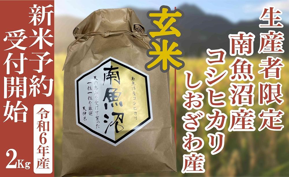 【新米予約・令和6年産】玄米２Kg 生産者限定 南魚沼しおざわ産コシヒカリ