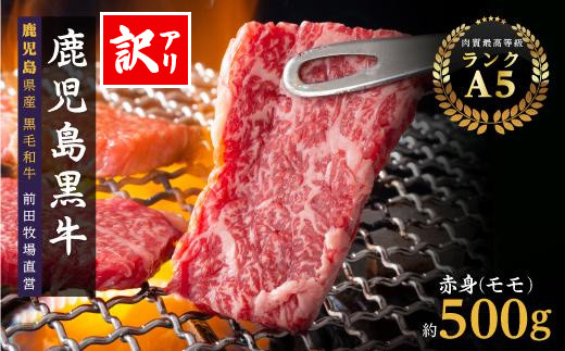 訳あり　鹿児島県産黒毛和牛　赤身（モモ）焼肉用　500g