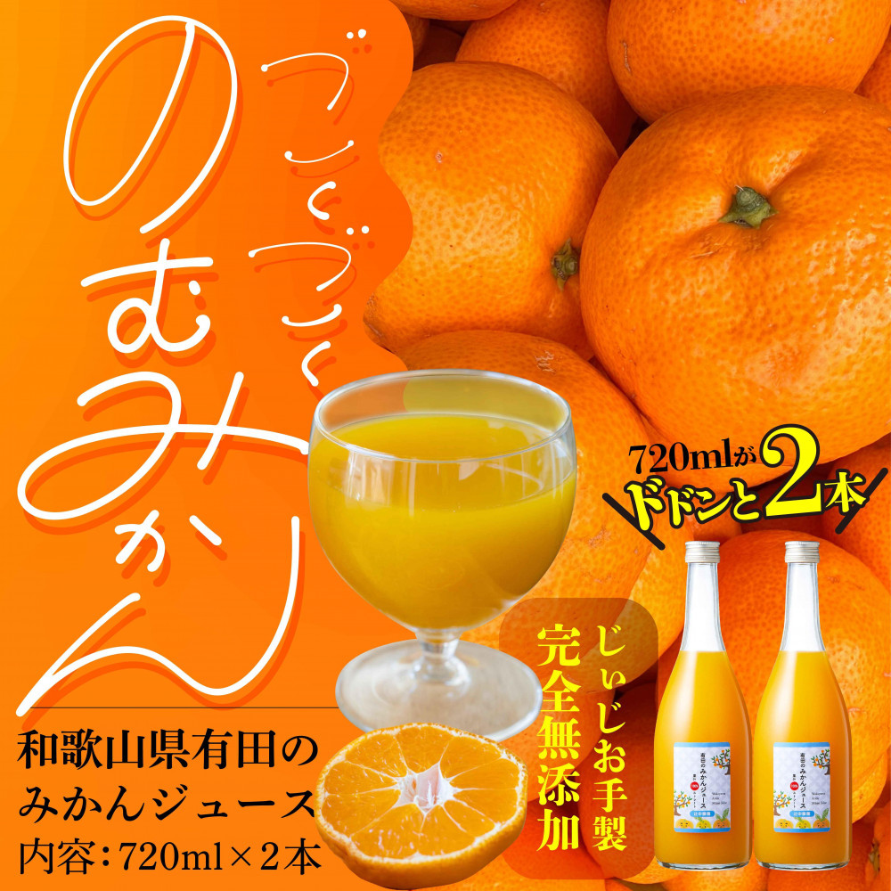 【爽やかなのに濃い！】無添加ストレートみかんジュース&nbsp;720ml&nbsp;2本