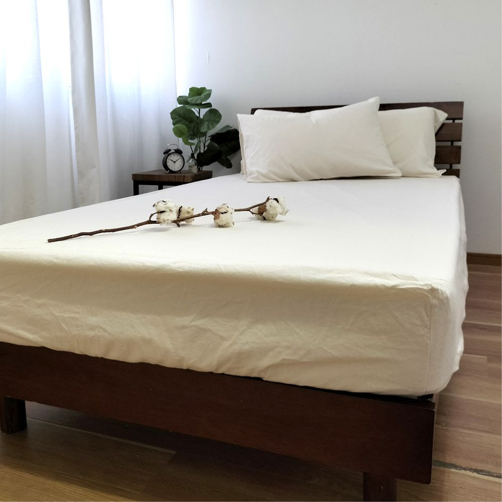 オーガニックコットンフランネルボックスシーツ&nbsp;セミダブル（120×200×30cm）キナリ&nbsp;KNBX-SW