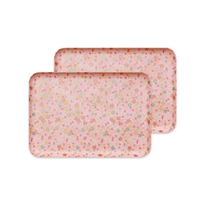 タツクラフト&nbsp;友禅和紙トレー&nbsp;M&nbsp;33cm&nbsp;2枚セット&nbsp;小花&nbsp;吹雪&nbsp;【Tk306】