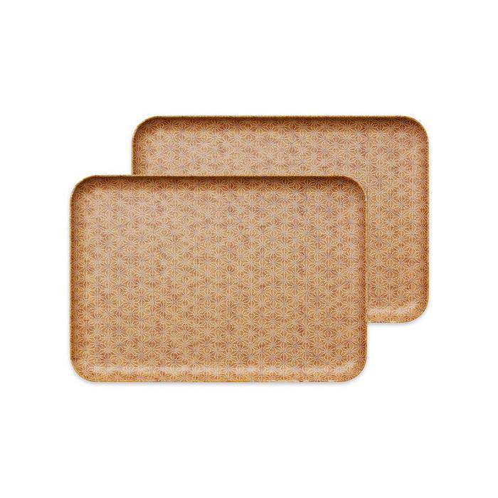 タツクラフト&nbsp;友禅和紙トレー&nbsp;M&nbsp;33cm&nbsp;2枚セット&nbsp;麻の葉&nbsp;【Tk307】