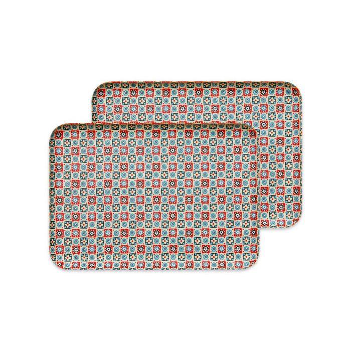 タツクラフト&nbsp;友禅和紙トレー&nbsp;M&nbsp;33cm&nbsp;2枚セット&nbsp;花入り格子&nbsp;【Tk314】