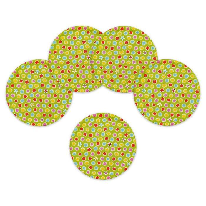 タツクラフト&nbsp;友禅和紙コースター&nbsp;5枚セット&nbsp;桜&nbsp;金平糖&nbsp;緑&nbsp;【Tk344】