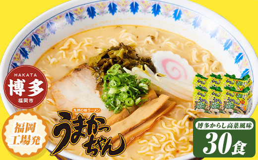 うまかっちゃん＜博多　からし高菜風味＞　30食（5食入×6袋）福岡市／豚骨ラーメン