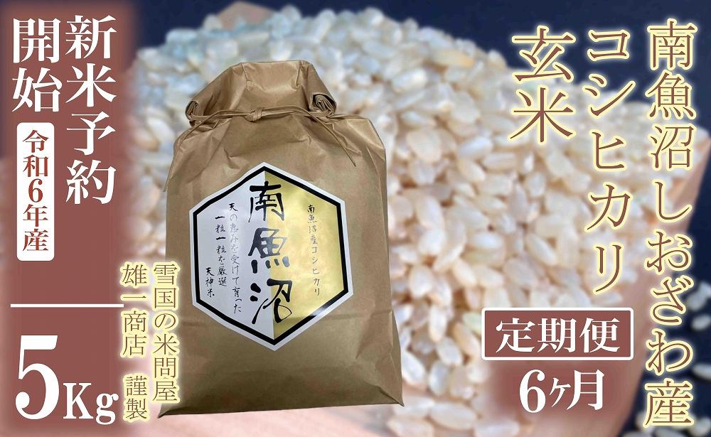 【新米予約・令和6年産】定期便6ヶ月：●玄米●5Kg 生産者限定 南魚沼しおざわ産コシヒカリ