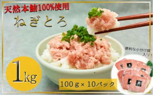 天然本鮪 ねぎとろ 計1kg：100g 10パックセット【静岡市清水】冷凍  マグロ  たたき ネギトロ丼 手巻き寿司 小分け 即席 海の幸 【配送不可：離島】