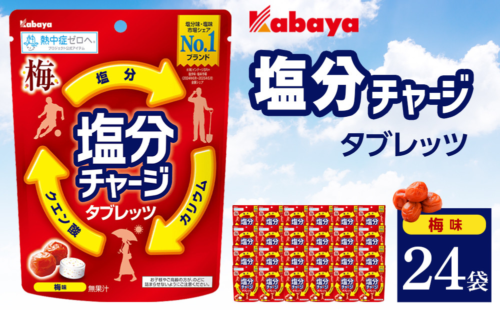 カバヤ　塩分チャージタブレッツ&nbsp;梅味&nbsp;24袋【熱中症対策&nbsp;塩分補給&nbsp;ミネラル補給&nbsp;夏バテ防止&nbsp;カリウム&nbsp;塩分タブレット&nbsp;塩分&nbsp;飴&nbsp;タブレット&nbsp;夏&nbsp;岡山県&nbsp;岡山市&nbsp;おすすめ&nbsp;人気&nbsp;】