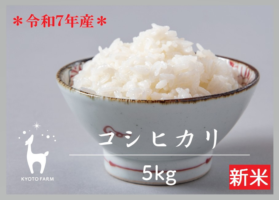 【新米先行受付】【京都ファーム】令和7年産 京都ファームのコシヒカリ 精米5kg ［ 京都 京北産 こしひかり 人気 おすすめ 米 コメ おこめ お取り寄せ 通販 送料無料 ふるさと納税 ］