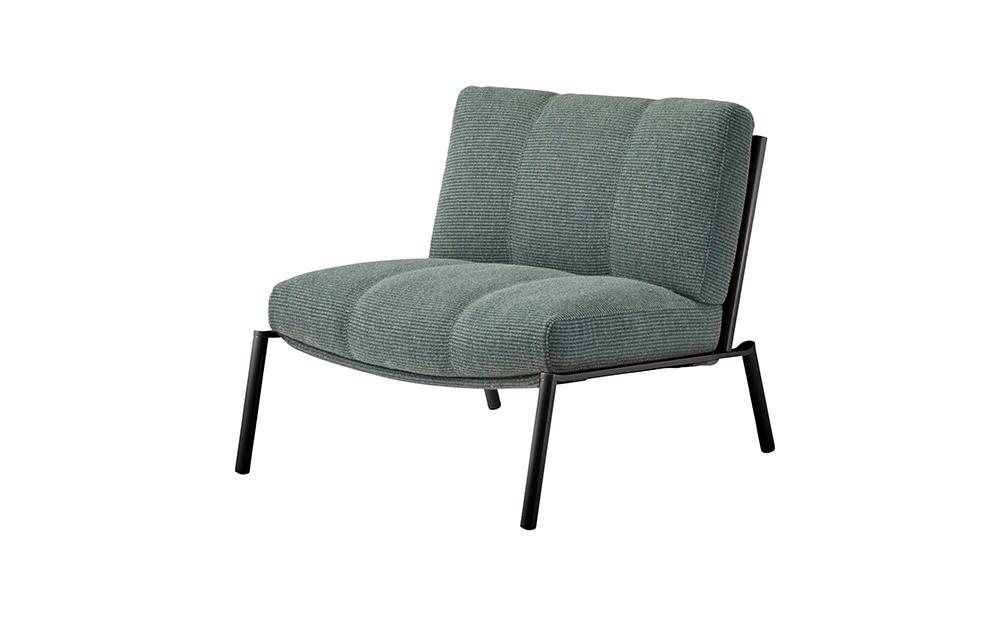 ラウンジチェア&nbsp;ISLE（フレームブラウン）LSE-GN_04364　【グリーン】