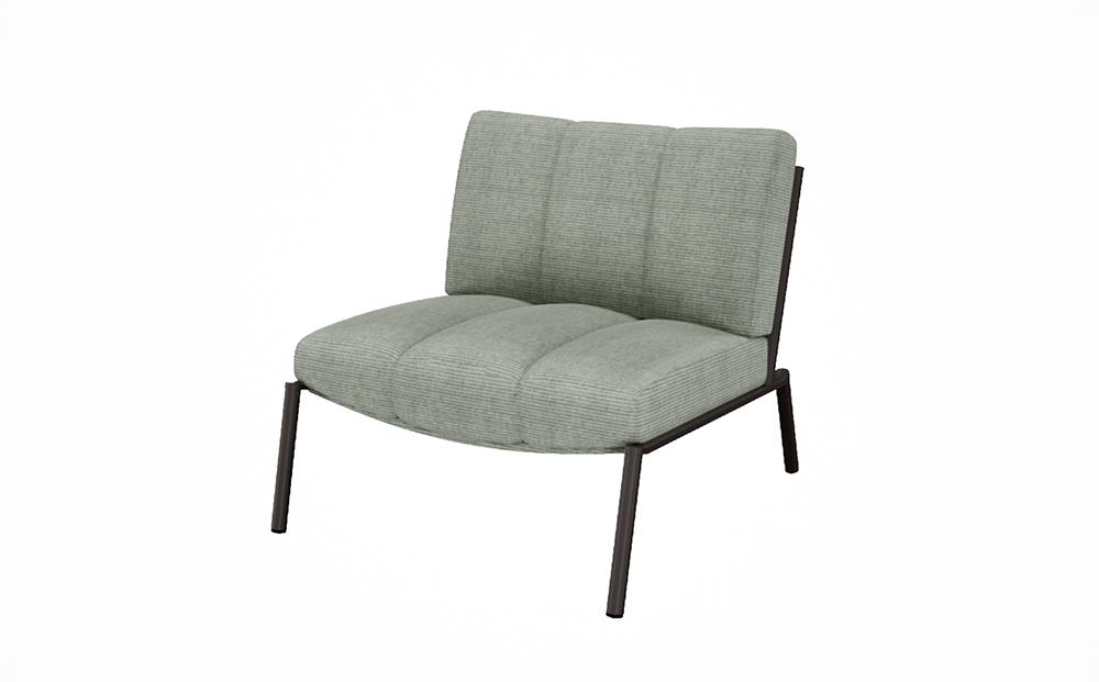 ラウンジチェア&nbsp;ISLE（フレームブラウン）LSE-LGY_04366　【ライトグレー】