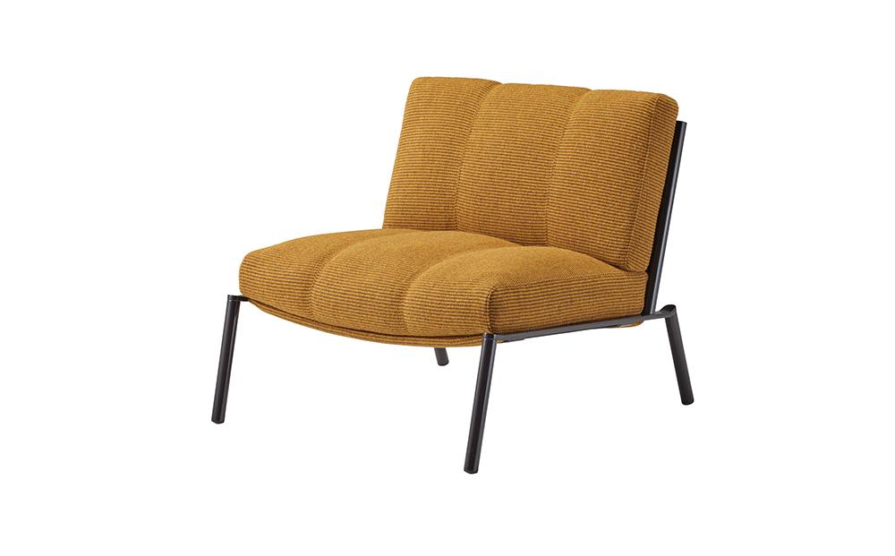 ラウンジチェア&nbsp;ISLE（フレームブラウン）LSE-MYL_04367　【マスタードイエロー】