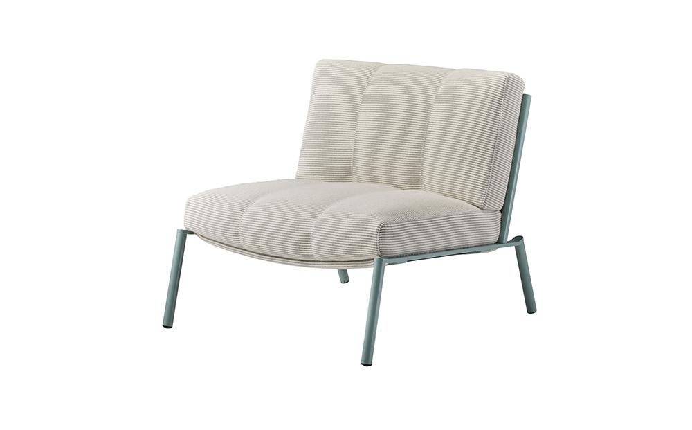 ラウンジチェア&nbsp;ISLE（フレームグリーン）LSE-IV_04370　【アイボリー】