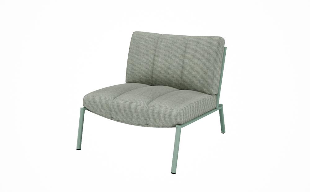 ラウンジチェア&nbsp;ISLE（フレームグリーン）LSE-LGY_04371　【ライトグレー】