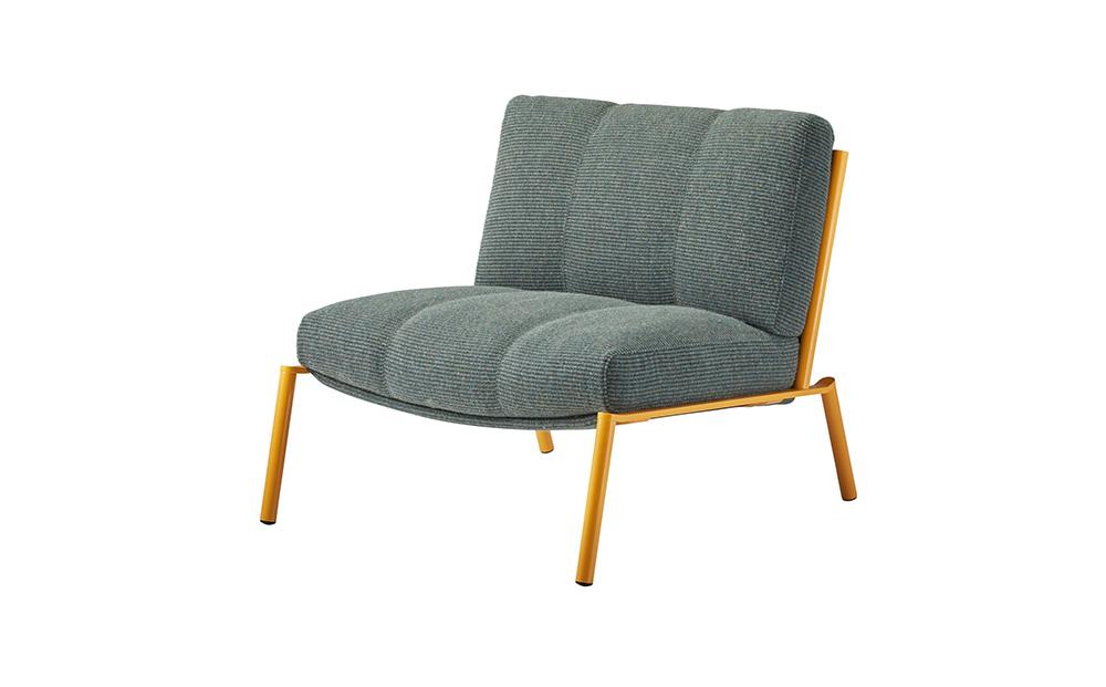 ラウンジチェア&nbsp;ISLE（フレームイエロー）LSE-GN_04374　【グリーン】