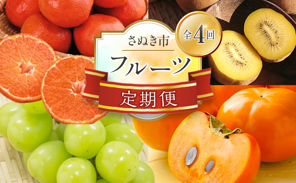 【定期便全4回】フルーツ定期便&nbsp;(瀬戸ジャイアンツ&nbsp;さぬきゴールド&nbsp;富有柿&nbsp;小原紅早生みかん)【旬&nbsp;人気&nbsp;果物&nbsp;くだもの&nbsp;マスカット&nbsp;キウイ&nbsp;柿&nbsp;みかん&nbsp;香川県&nbsp;】