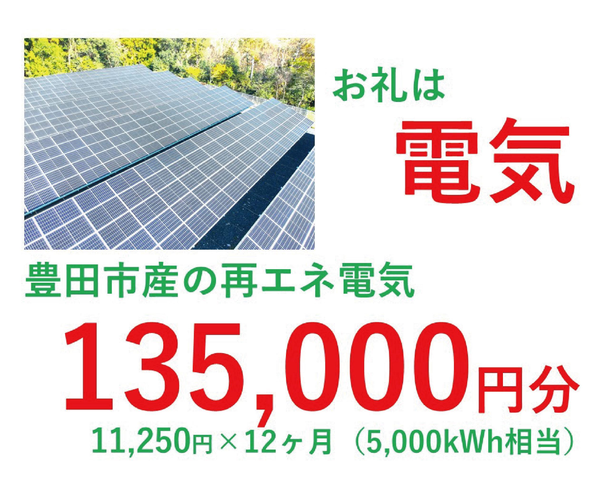 おいでんのでんき5,000kWh相当（135,000円分　毎月11,250円分×12ヶ月）【定期便：全12回】