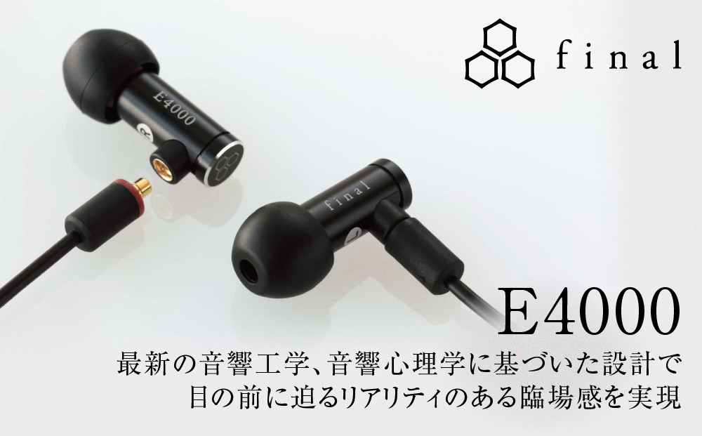 高音質有線イヤホン&nbsp;final&nbsp;E4000&nbsp;MMCX&nbsp;OFCケーブル付属
