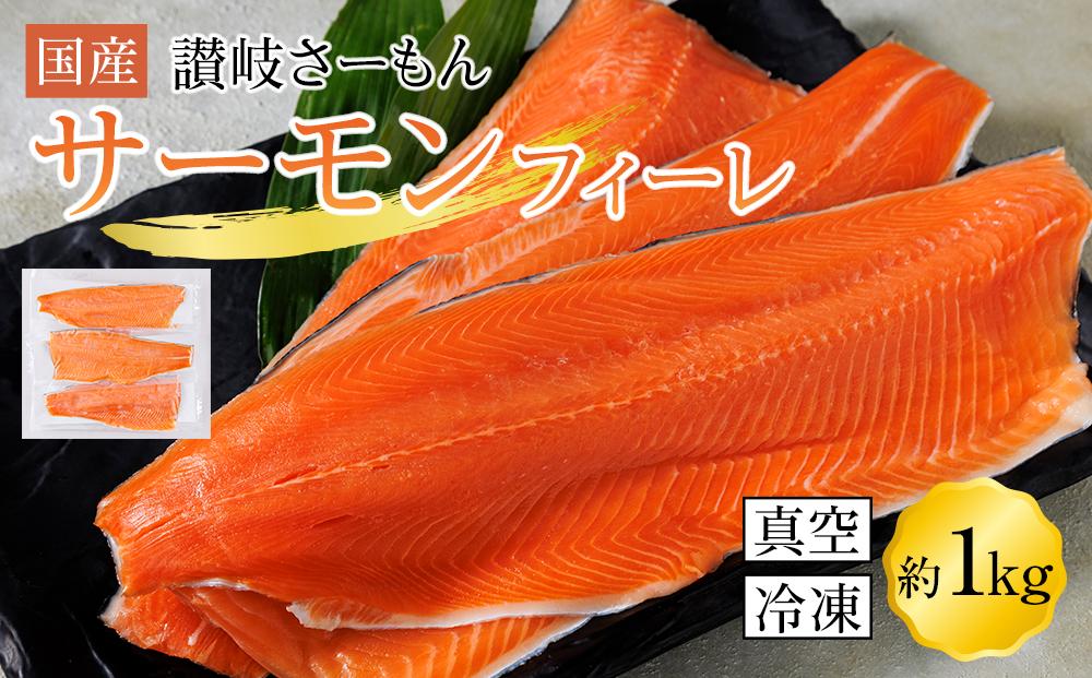 サーモン 冷凍 切り身 1kg 生食用 産地直送 小分け【フィーレ 生食 お刺し身 刺身 カルパッチョ レアステーキ 国産 香川県 さぬき市 讃岐 さぬき】