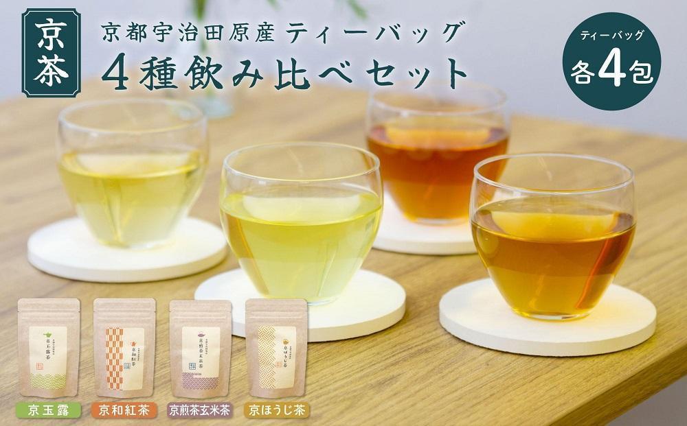 【京都ぎょくろのごえん茶】四種の京茶 飲み比べ白貼箱セット