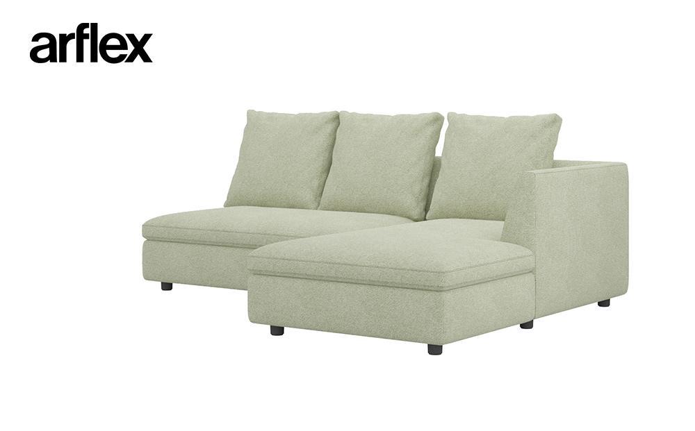 L字型ソファ向右シェーズロング&nbsp;SONA〈DUO〉幅214cm【arflexーアルフレックスー】_04298　【アイボリー】