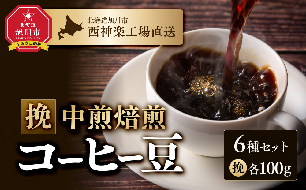 「挽」中煎焙煎コーヒー豆100g挽6袋　旭川市西神楽工場直送&nbsp;_04278