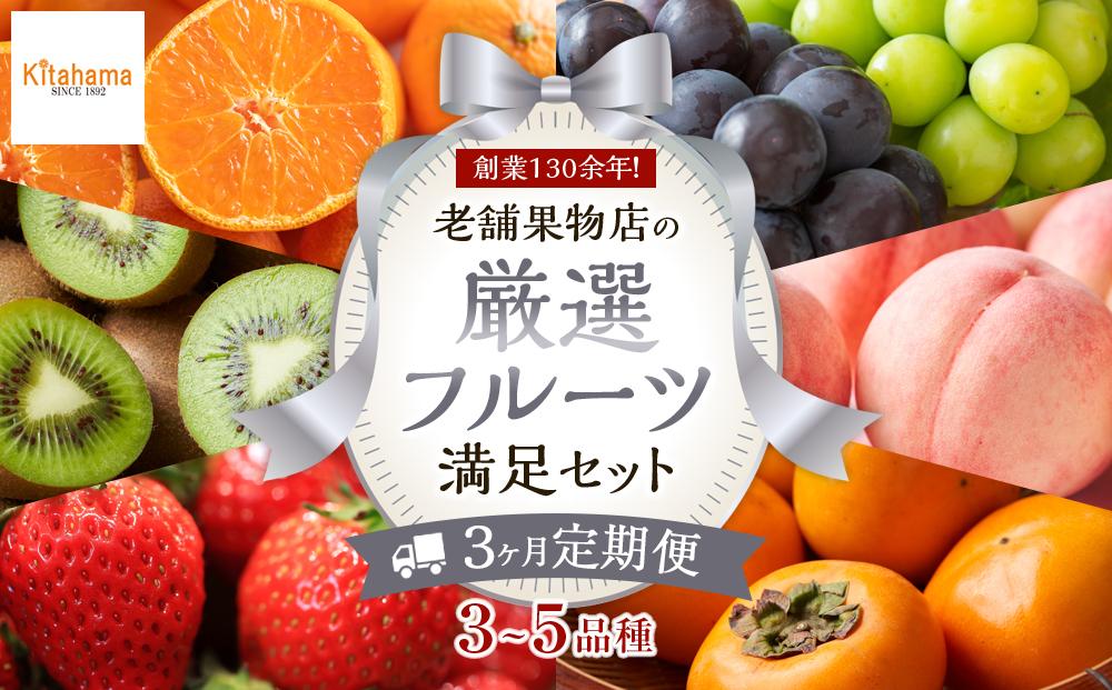 【3ヶ月連続定期便】 創業130余年！老舗果物店の厳選フルーツ詰合せ♪満足セット（3～5品種）