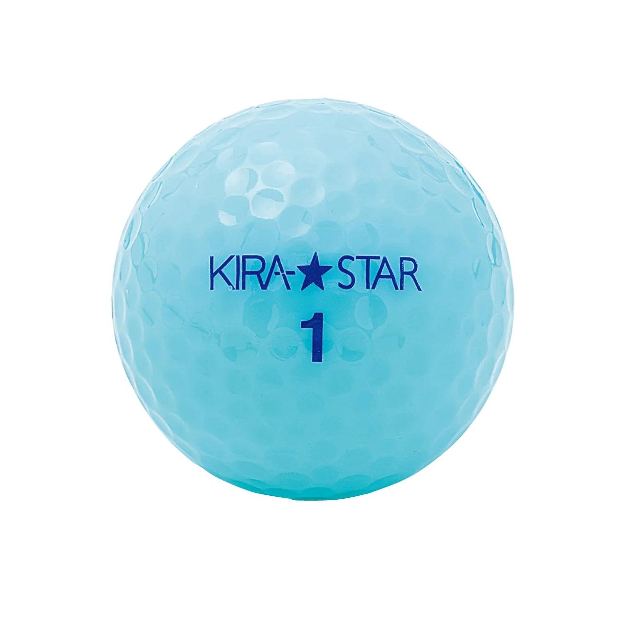 ゴルフ ボール カラーボール KIRA STAR 12球入 1ダース【カラー：アクア】キャスコ KASCO 高弾道 ユニセックス 初心者 かわいい 2ピース 1コア 1カバー 見える ソフト ヘッドスピード さぬき市