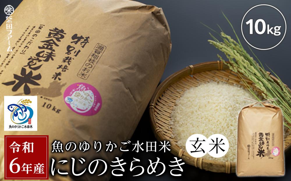 【数量限定】令和6年産 新米【湖魚と共に育てたお米】魚のゆりかご水田米「にじのきらめき」玄米10kg【柴田ファーム】