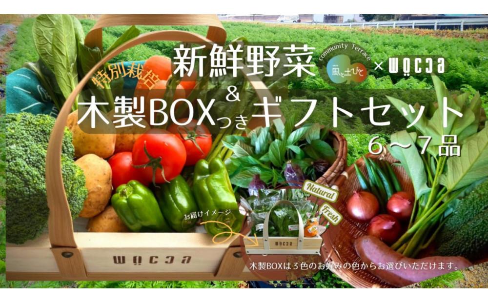 【特別栽培・農家直送】旬のお野菜 詰め合わせギフトセット 6～7品 ウッドBOX付き