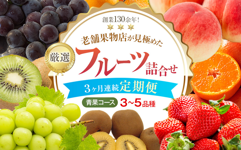 【3ヶ月連続定期便】厳選フルーツ詰合せ【青果コース】3～5品種