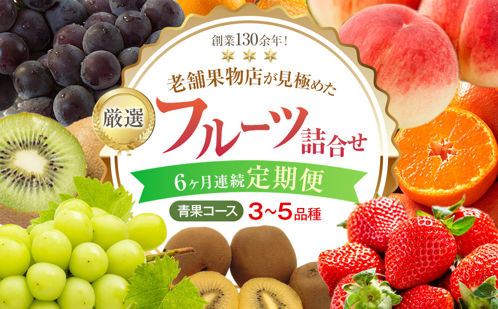 【6ヶ月連続定期便】厳選フルーツ詰合せ【青果コース】3～5品種