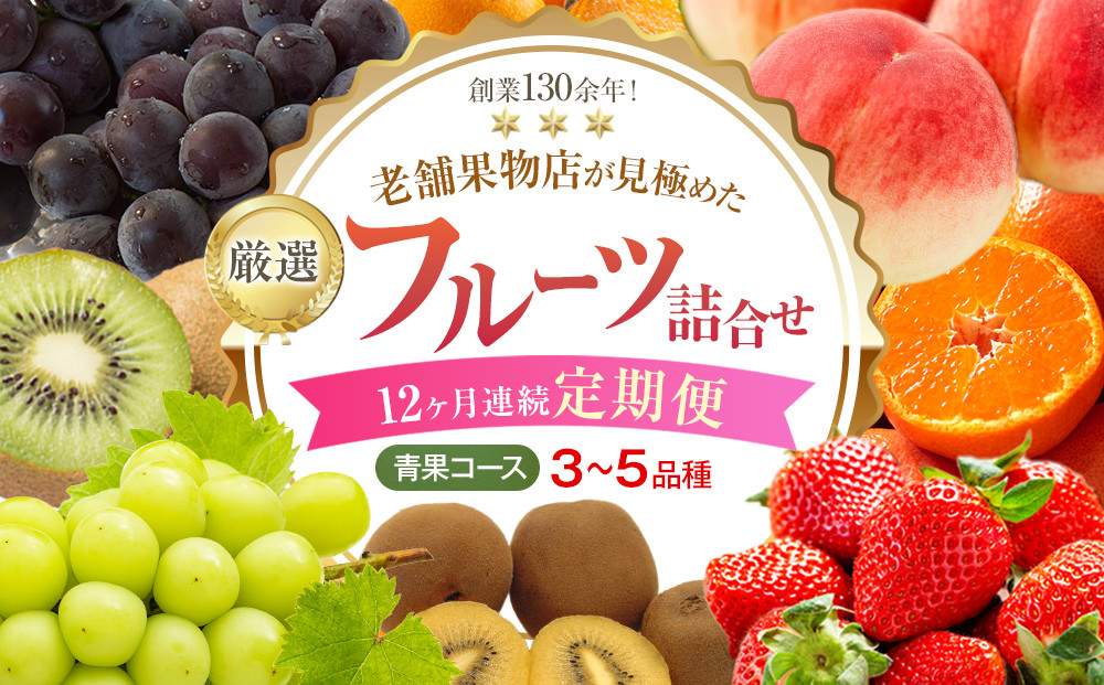 【12ヶ月連続定期便】厳選フルーツ詰合せ【青果コース】3～5品種