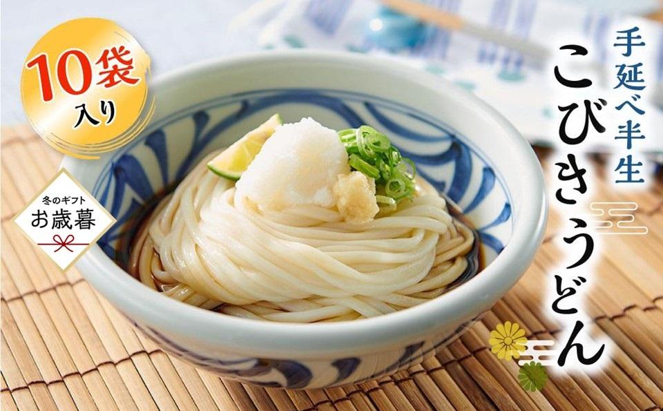 【お歳暮ギフト】手延べ半生こびきうどん 10袋入り